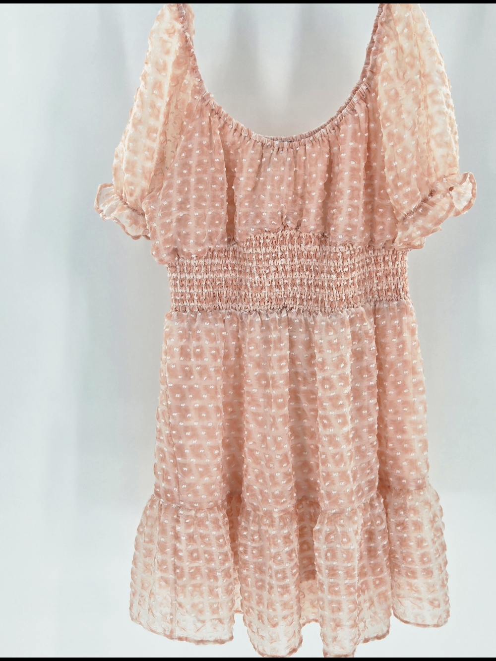 Flying Tomato A Calin L Dress Smocked Puff Sleeves Femme Flirty Versatile Staple - Picture 11 of 16